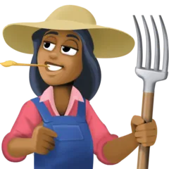 Facebook platformu için woman farmer: medium-dark skin tone