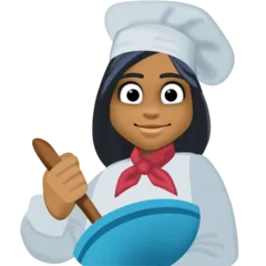woman cook: medium-dark skin tone untuk platform Facebook