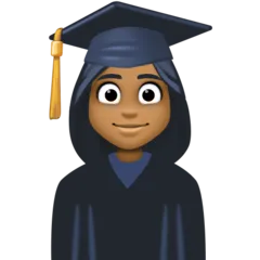 woman student: medium-dark skin tone til Facebook platform