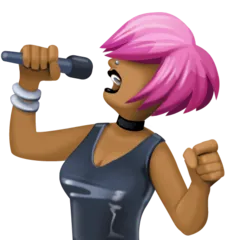 woman singer: medium-dark skin tone til Facebook platform