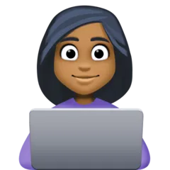 Facebook dla platformy woman technologist: medium-dark skin tone