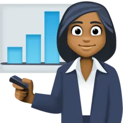 woman office worker: medium-dark skin tone untuk platform Facebook