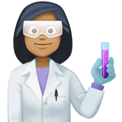 Facebook platformu için woman scientist: medium-dark skin tone