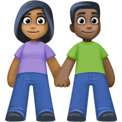 Facebook cho nền tảng woman and man holding hands: medium-dark skin tone, dark skin tone