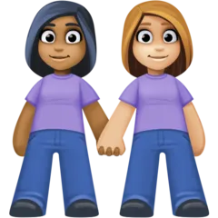 women holding hands: medium-dark skin tone, medium-light skin tone für Facebook Plattform