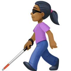 woman with white cane: medium-dark skin tone para la plataforma Facebook