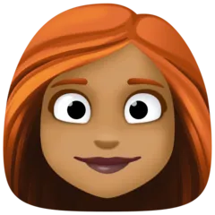 woman: medium-dark skin tone, red hair untuk platform Facebook