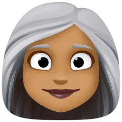 woman: medium-dark skin tone, white hair untuk platform Facebook