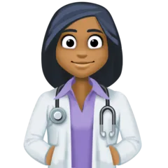 woman health worker: medium-dark skin tone for Facebook platform
