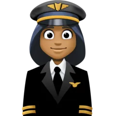 woman pilot: medium-dark skin tone pentru platforma Facebook