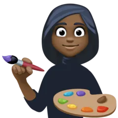 woman artist: dark skin tone untuk platform Facebook