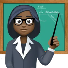 woman teacher: dark skin tone pour la plateforme Facebook