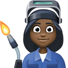 woman factory worker: dark skin tone สำหรับแพลตฟอร์ม Facebook