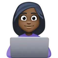 Facebook platformu için woman technologist: dark skin tone