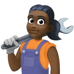 woman mechanic: dark skin tone til Facebook platform