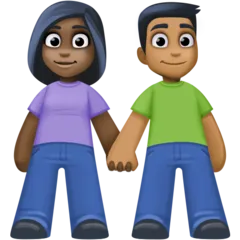 Facebook cho nền tảng woman and man holding hands: dark skin tone, medium-dark skin tone