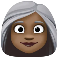 woman: dark skin tone, white hair untuk platform Facebook