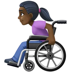 woman in manual wheelchair: dark skin tone til Facebook platform