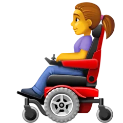 Facebook 平台中的 woman in motorized wheelchair
