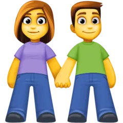woman and man holding hands per la piattaforma Facebook