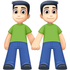 Facebook प्लेटफ़ॉर्म के लिए men holding hands: light skin tone