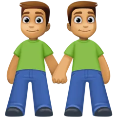 men holding hands: medium skin tone untuk platform Facebook