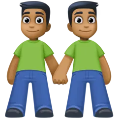 men holding hands: medium-dark skin tone untuk platform Facebook