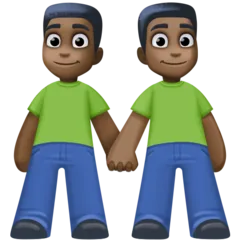 men holding hands: dark skin tone per la piattaforma Facebook