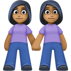 women holding hands: medium-dark skin tone สำหรับแพลตฟอร์ม Facebook