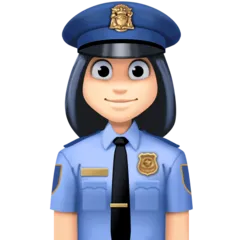 woman police officer: light skin tone for Facebook platform