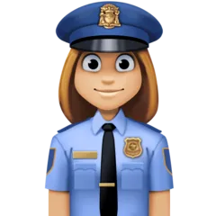 woman police officer: medium-light skin tone for Facebook platform
