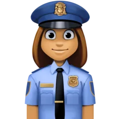 woman police officer: medium skin tone til Facebook platform
