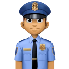 police officer: medium skin tone untuk platform Facebook