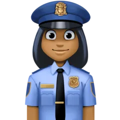 Facebook platformu için woman police officer: medium-dark skin tone