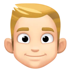 man: light skin tone, blond hair for Facebook platform