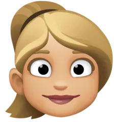 Facebook cho nền tảng woman: medium-light skin tone, blond hair