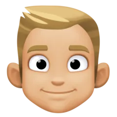 Facebook 플랫폼을 위한 person: medium-light skin tone, blond hair