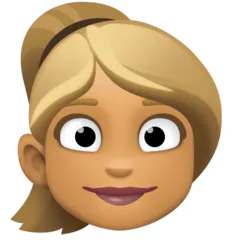 woman: medium skin tone, blond hair สำหรับแพลตฟอร์ม Facebook