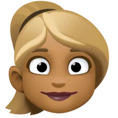 woman: medium-dark skin tone, blond hair untuk platform Facebook