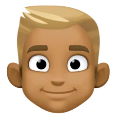 person: medium-dark skin tone, blond hair pentru platforma Facebook