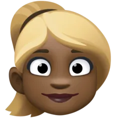 woman: dark skin tone, blond hair per la piattaforma Facebook
