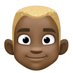 person: dark skin tone, blond hair per la piattaforma Facebook