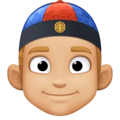 person with skullcap: medium-light skin tone pentru platforma Facebook