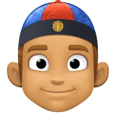 Facebook 플랫폼을 위한 person with skullcap: medium skin tone