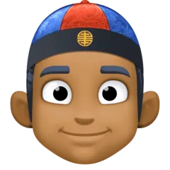 person with skullcap: medium-dark skin tone untuk platform Facebook