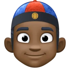 Facebook dla platformy person with skullcap: dark skin tone