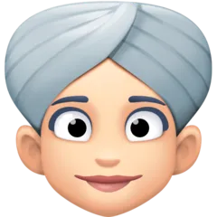 woman wearing turban: light skin tone untuk platform Facebook