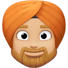 person wearing turban: medium-light skin tone สำหรับแพลตฟอร์ม Facebook