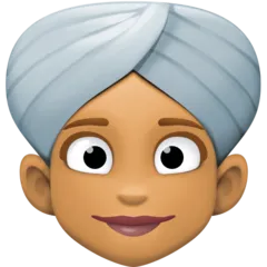 woman wearing turban: medium skin tone สำหรับแพลตฟอร์ม Facebook