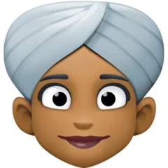 Facebook platformu için woman wearing turban: medium-dark skin tone